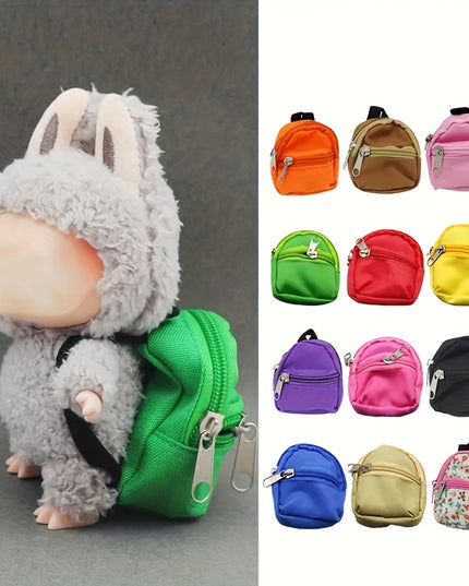 LABUBU Doll 30cm 1/6 BJD Doll Mini Bag Backpack, Mini Doll Bag Doll House Decoration, Toy Accessories for Gifts Halloween Christmas Gift