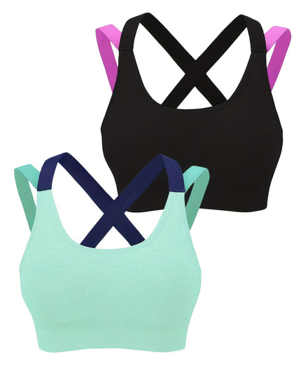 Comfortable and Supportive Seamless Mesh Cross Back Sport Bra for Yoga, Running, and Fitness - Breathable & Moisture-Wicking - For Women - Ideal for High-Impact Activities - Great Gift for Fitness Enthusiasts