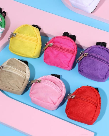 LABUBU Doll 30cm 1/6 BJD Doll Mini Bag Backpack, Mini Doll Bag Doll House Decoration, Toy Accessories for Gifts Halloween Christmas Gift