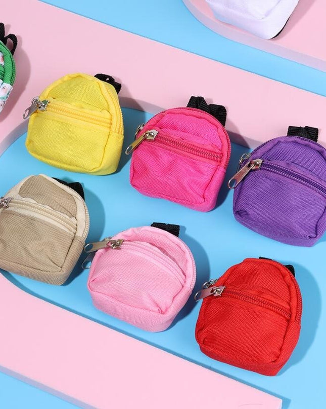 LABUBU Doll 30cm 1/6 BJD Doll Mini Bag Backpack, Mini Doll Bag Doll House Decoration, Toy Accessories for Gifts Halloween Christmas Gift
