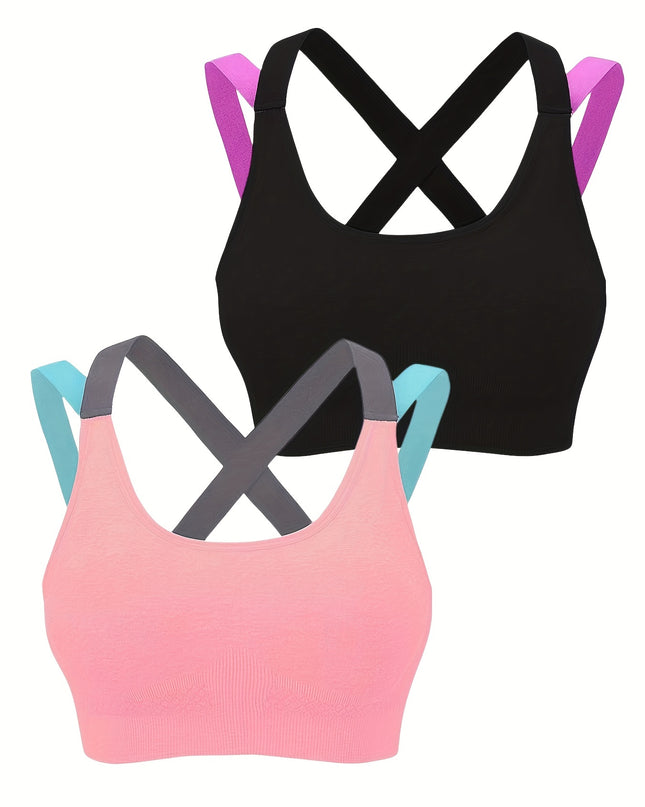 Comfortable and Supportive Seamless Mesh Cross Back Sport Bra for Yoga, Running, and Fitness - Breathable & Moisture-Wicking - For Women - Ideal for High-Impact Activities - Great Gift for Fitness Enthusiasts