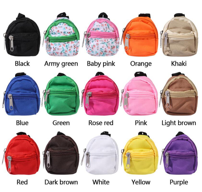 LABUBU Doll 30cm 1/6 BJD Doll Mini Bag Backpack, Mini Doll Bag Doll House Decoration, Toy Accessories for Gifts Halloween Christmas Gift