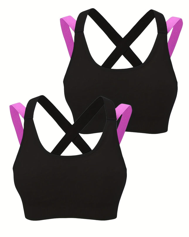 Comfortable and Supportive Seamless Mesh Cross Back Sport Bra for Yoga, Running, and Fitness - Breathable & Moisture-Wicking - For Women - Ideal for High-Impact Activities - Great Gift for Fitness Enthusiasts