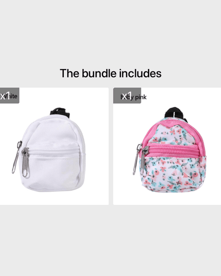 LABUBU Doll 30cm 1/6 BJD Doll Mini Bag Backpack, Mini Doll Bag Doll House Decoration, Toy Accessories for Gifts Halloween Christmas Gift