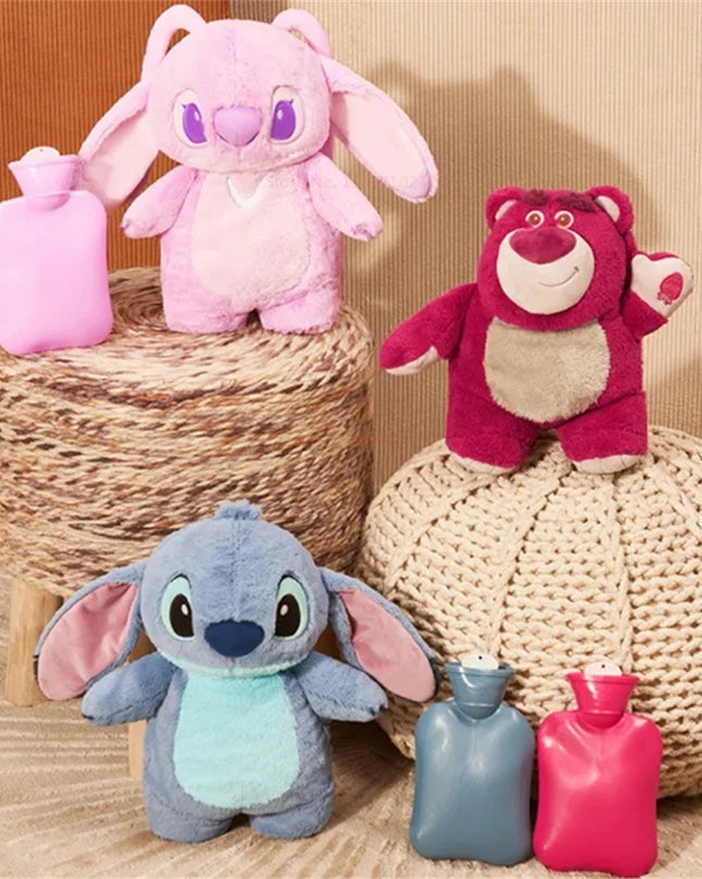 Anime Hobby Stitch Winter Extra Large Plush Hot Water Bottle Women's Home Water Filling Hand Warmer Gift for Girlfriend