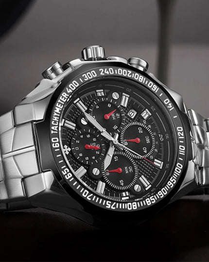 Sports Watches For Men Fashion Quartz Men Big Clock WWOOR Top Brand Luxury Military Full Steel Waterproof Chronograph Wristwatch