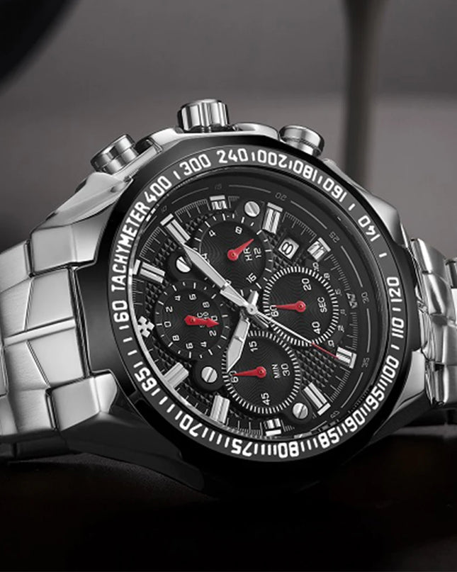 Sports Watches For Men Fashion Quartz Men Big Clock WWOOR Top Brand Luxury Military Full Steel Waterproof Chronograph Wristwatch