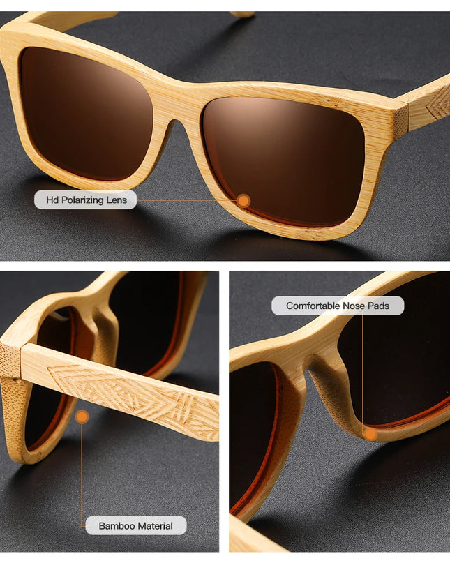 GM Real Wood Sunglasses Polarized Wooden Sunglasses UV400 Sunglasses Bamboo Wooden Sunglasses Brand With DropShipping