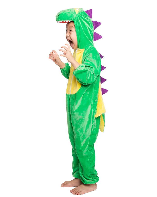 Kids Child Animal Dinosaur Dragon Costume Cosplay Jumpsuit for Boys Girls Halloween Party Mardi Gras Fancy Dress Headgear