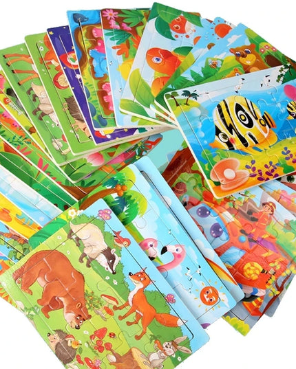 Montessori Wooden Toys for Children Cartoon Animal Jigsaw 3D Puzzle Board Game Educational Toys For Children Gifts