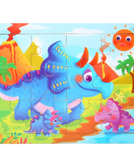 Montessori Wooden Toys for Children Cartoon Animal Jigsaw 3D Puzzle Board Game Educational Toys For Children Gifts