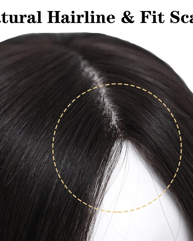 6x6 inch Human Hair Silk Topper With 2CM PU Around Virgin Human Hair Topper Straight For Women