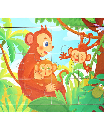 Montessori Wooden Toys for Children Cartoon Animal Jigsaw 3D Puzzle Board Game Educational Toys For Children Gifts