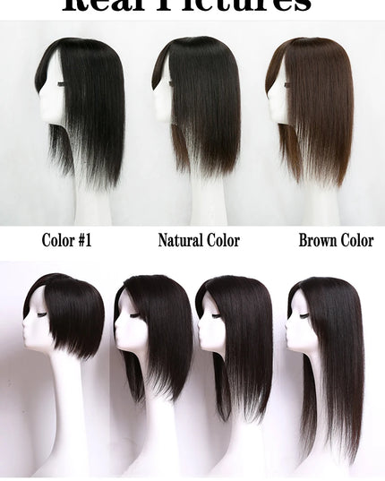 6x6 inch Human Hair Silk Topper With 2CM PU Around Virgin Human Hair Topper Straight For Women