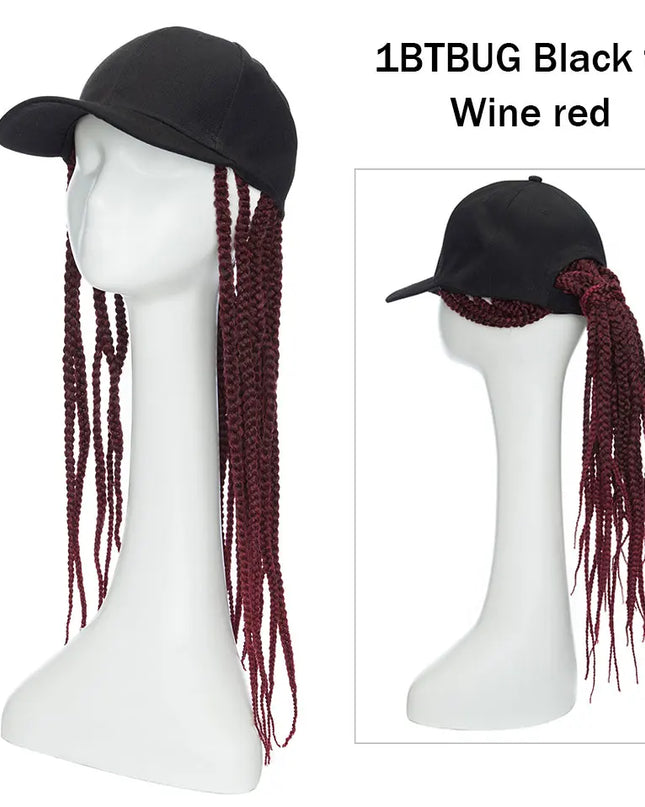 Snoilite synthetic long wavy baseball cap with hair extension hair integrate cap hat for women girl daily hair style wig
