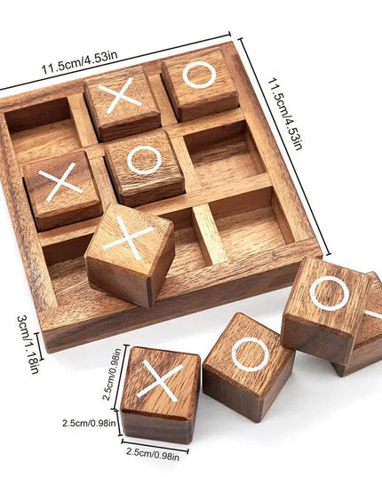 Wooden Tic Tac Toe Board Game XO Chess IQ Logic Toys Parent Child Interaction Party Spiele Juegos De Mesas Para Toda La Familia