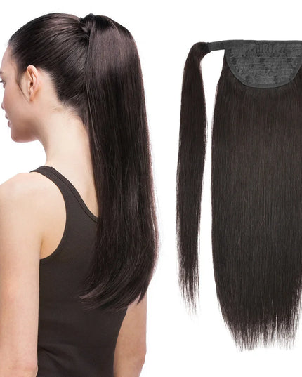 BHF Ponytail Human Hair Remy Straight European Ponytail Hairstyles 100g 100% Natural Hair Horse Tail Clip in Extensions