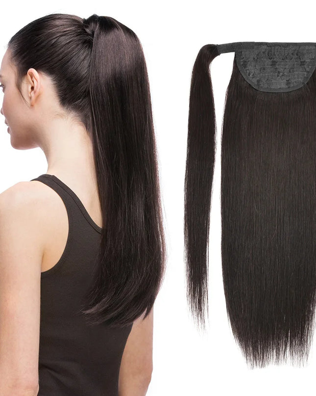 BHF Ponytail Human Hair Remy Straight European Ponytail Hairstyles 100g 100% Natural Hair Horse Tail Clip in Extensions