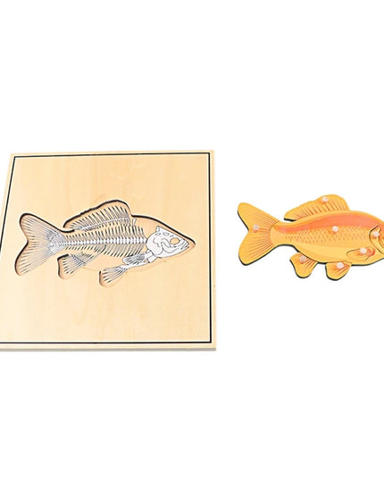 Children Educational Toys Montessori Materials Biology Wooden Skeleton Puzzle Frog Horse Tortiose Fish Bird Animal Toys for Boy