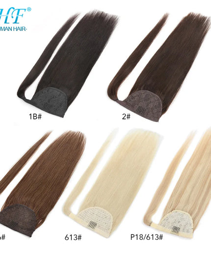 BHF Ponytail Human Hair Remy Straight European Ponytail Hairstyles 100g 100% Natural Hair Horse Tail Clip in Extensions