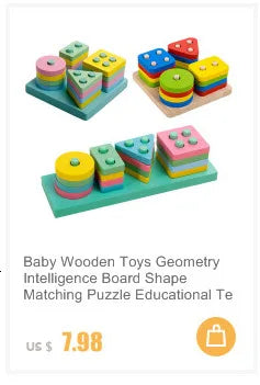 Montessori Wooden Toys for Children Cartoon Animal Jigsaw 3D Puzzle Board Game Educational Toys For Children Gifts