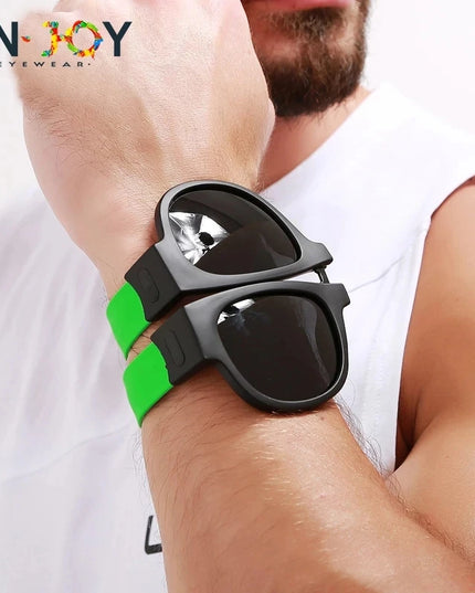 IENJOY Active Sunglasses Foldable Sunglasses Polarized Sunglasses for Men Sports Glasses Driving Cycling Sunglasses Polariod