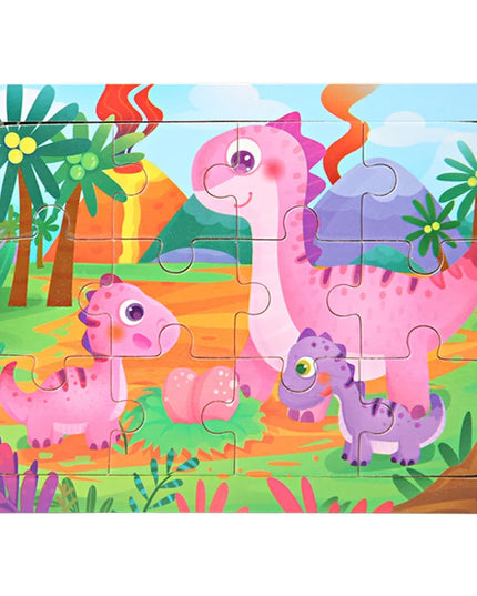 Montessori Wooden Toys for Children Cartoon Animal Jigsaw 3D Puzzle Board Game Educational Toys For Children Gifts