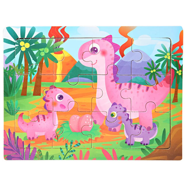 Montessori Wooden Toys for Children Cartoon Animal Jigsaw 3D Puzzle Board Game Educational Toys For Children Gifts