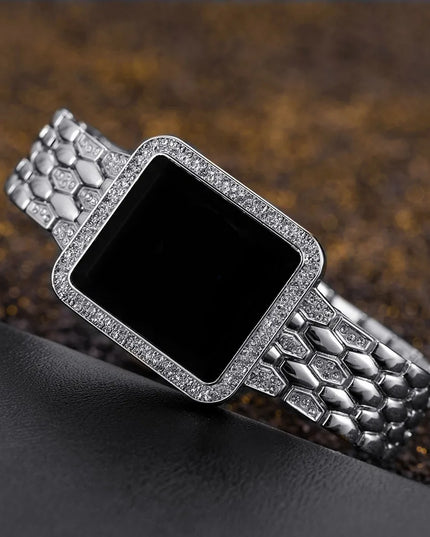Women's Watches Famous Luxury Brand Women Digital Watch Fashion Rhinestone Stainless Steel Quartz Ladies Wristwatches Wathes