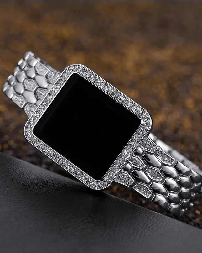 Women's Watches Famous Luxury Brand Women Digital Watch Fashion Rhinestone Stainless Steel Quartz Ladies Wristwatches Wathes