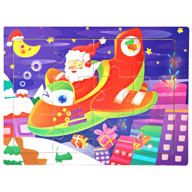 Montessori Wooden Toys for Children Cartoon Animal Jigsaw 3D Puzzle Board Game Educational Toys For Children Gifts