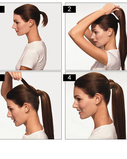 BHF Ponytail Human Hair Remy Straight European Ponytail Hairstyles 100g 100% Natural Hair Horse Tail Clip in Extensions