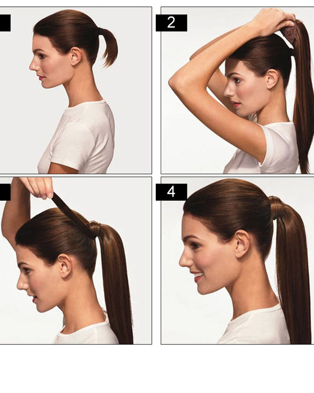 BHF Ponytail Human Hair Remy Straight European Ponytail Hairstyles 100g 100% Natural Hair Horse Tail Clip in Extensions