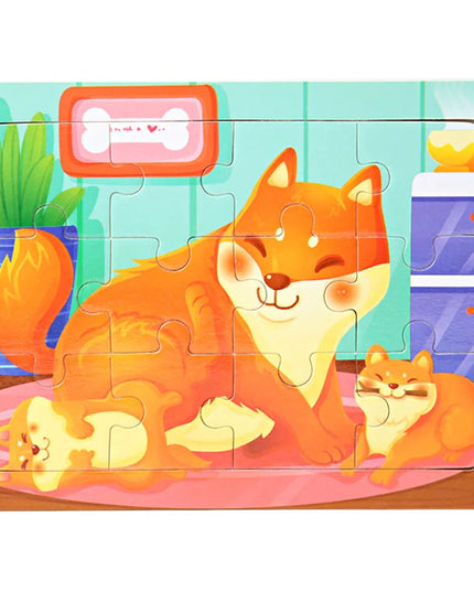 Montessori Wooden Toys for Children Cartoon Animal Jigsaw 3D Puzzle Board Game Educational Toys For Children Gifts