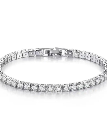 Real 3MM D VVS Moissanite Tennis Bracelet Passes Diamond Sparkling Test Solid S925 Jewelry Wedding Women Gift