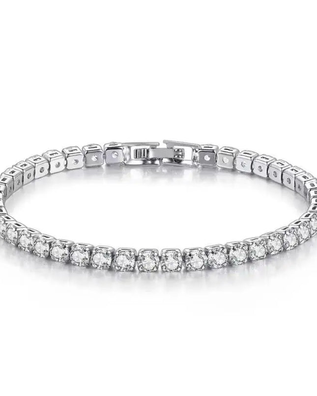 Real 3MM D VVS Moissanite Tennis Bracelet Passes Diamond Sparkling Test Solid S925 Jewelry Wedding Women Gift