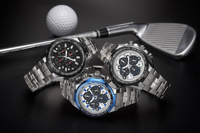 Sports Watches For Men Fashion Quartz Men Big Clock WWOOR Top Brand Luxury Military Full Steel Waterproof Chronograph Wristwatch