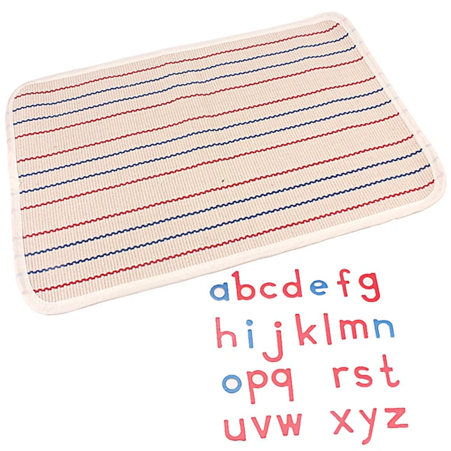 Montessori English Uppercase & Lowercase Letters Mat Cotton Blanket Mat for Movable Alphabets Montessori Language Learning Tool