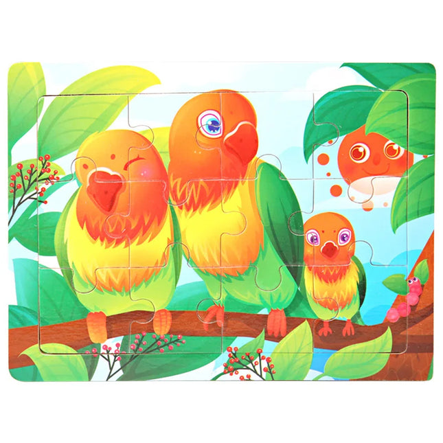 Montessori Wooden Toys for Children Cartoon Animal Jigsaw 3D Puzzle Board Game Educational Toys For Children Gifts
