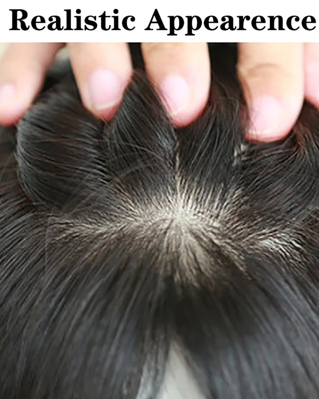 6x6 inch Human Hair Silk Topper With 2CM PU Around Virgin Human Hair Topper Straight For Women