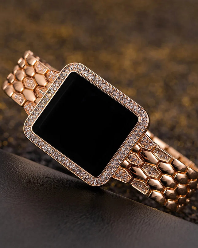 Women's Watches Famous Luxury Brand Women Digital Watch Fashion Rhinestone Stainless Steel Quartz Ladies Wristwatches Wathes