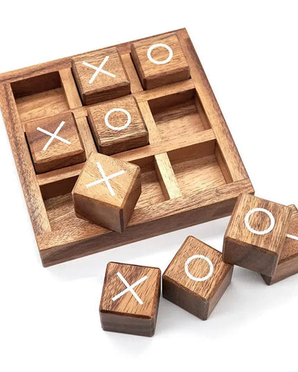 Wooden Tic Tac Toe Board Game XO Chess IQ Logic Toys Parent Child Interaction Party Spiele Juegos De Mesas Para Toda La Familia