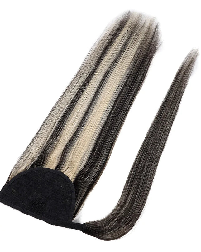 BHF Ponytail Human Hair Remy Straight European Ponytail Hairstyles 100g 100% Natural Hair Horse Tail Clip in Extensions