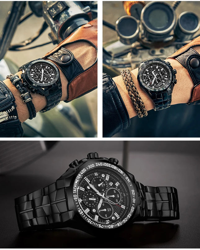 Sports Watches For Men Fashion Quartz Men Big Clock WWOOR Top Brand Luxury Military Full Steel Waterproof Chronograph Wristwatch