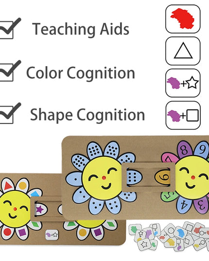 Montessori Didactic Material DIY Math Toy Color Shape Puzzle Matching Game Children Early Educational Learning Toy Teaching Aids