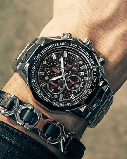 Sports Watches For Men Fashion Quartz Men Big Clock WWOOR Top Brand Luxury Military Full Steel Waterproof Chronograph Wristwatch