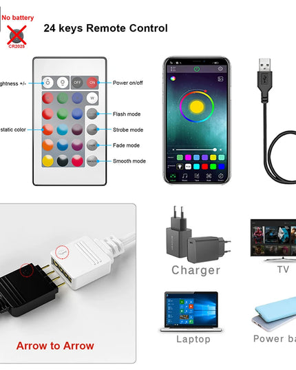 Tape Bluetooth USB LED Strip Light 5050 SMD 5V USB RGB Lights Flexible LED Lamp Tape Ribbon RGB Self-adhesive TV Desktop Diode