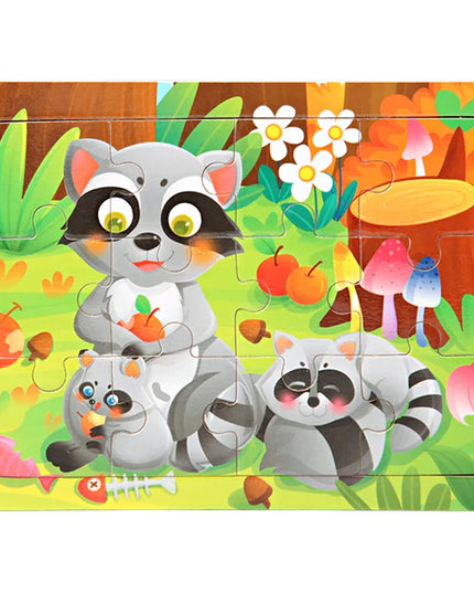 Montessori Wooden Toys for Children Cartoon Animal Jigsaw 3D Puzzle Board Game Educational Toys For Children Gifts