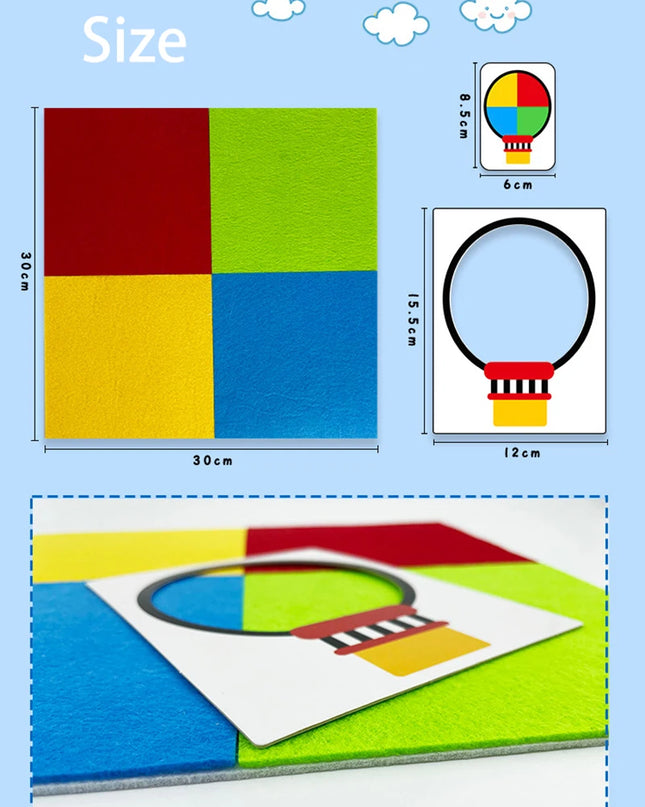 Montessori Didactic Material DIY Math Toy Color Shape Puzzle Matching Game Children Early Educational Learning Toy Teaching Aids
