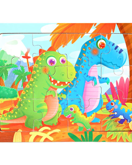 Montessori Wooden Toys for Children Cartoon Animal Jigsaw 3D Puzzle Board Game Educational Toys For Children Gifts